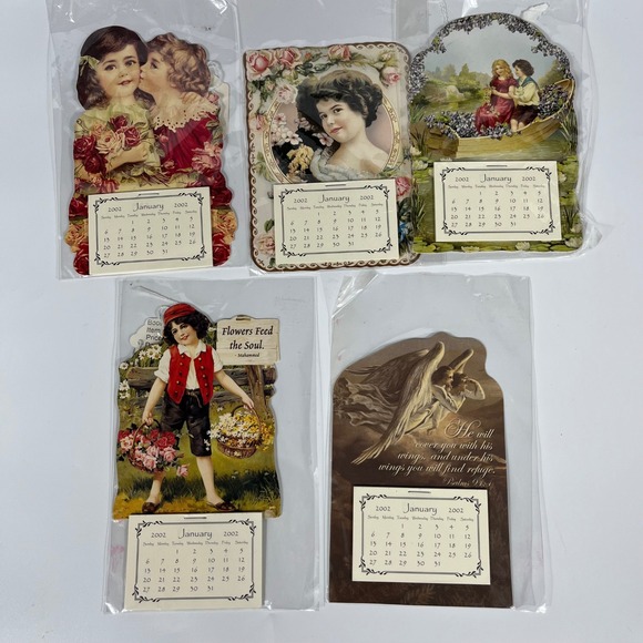 Gallery Graphics Inc. Other - Vtg 2002 Gallery‎ Graphics Mini Calendars Victorian Style Magnetic Lot of 5 NEW